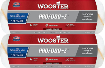 Wooster Genuine 9" Pro/Doo-Z 1/2" Nap Roller Cover 2-Pack, RR643-9-2PK