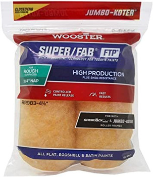 Wooster 4.5" Jumbo-Koter Super/Fab FTP 3/4" Nap Closed-End 2-Pack Roller Cover # RR983-4.5