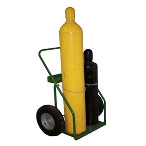 Large Oxygen and Medium Acetylene Cylinder Transport Cart, SC-11 Wheels for Rough Construction Terrain 861-16