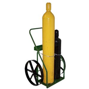 Large Oxygen and Medium Acetylene Cylinder Transport Cart, Large Steel Wheels 863-20
