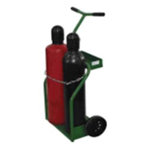 Medium Oxygen and Acetylene Cylinder Cart Carrier, 8" x 18" Baseplate, 8" Steel Hubbed Psemi Pneumatic Wheels 935-8P