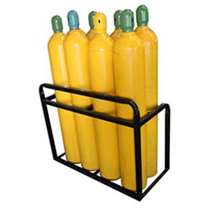 4 Stationary High Pressure Cylinder Racks Carrier, Flat Iron Base & Backing, Weight 33lbs CR-4