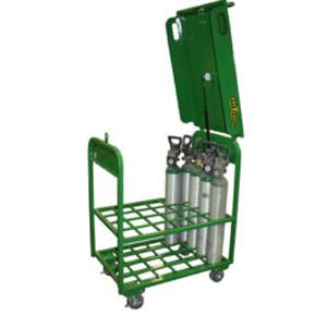 24D & E Medical Cylinders Carrier, Swivel Casters, Wheels SC-23, SC-24, Lockable Opening Top MDE-24T