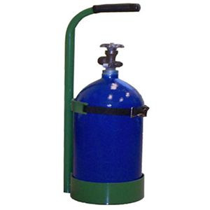 Single 20lb Nitrous Oxide 7" Cylinder Carrier, Functional Stand, Alligator Clip Strap, Baseplate 9" Diameter NITRO-40