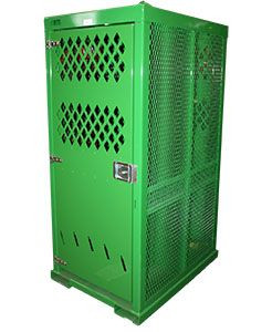 12 Unit High Pressure Cylinder Metal Cage, Seven Gauge Steel Top, Lockable Door, E-Track Strapping System STS-12