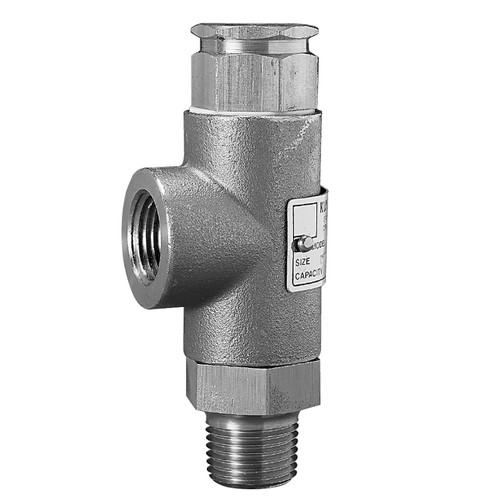 Kunkle SS Pressure Relief Valve 1/2 in. MNPT Inlet x 1/2 in. FNPT Outlet, 120 PSI, 8.3 GPM