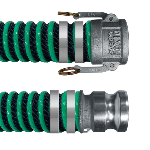 Tudertechnica Spiraltech Fuel 4 in. Drop Hose Assemblies w/ Part C Female Coupler x Part E Male Adapter Ends
