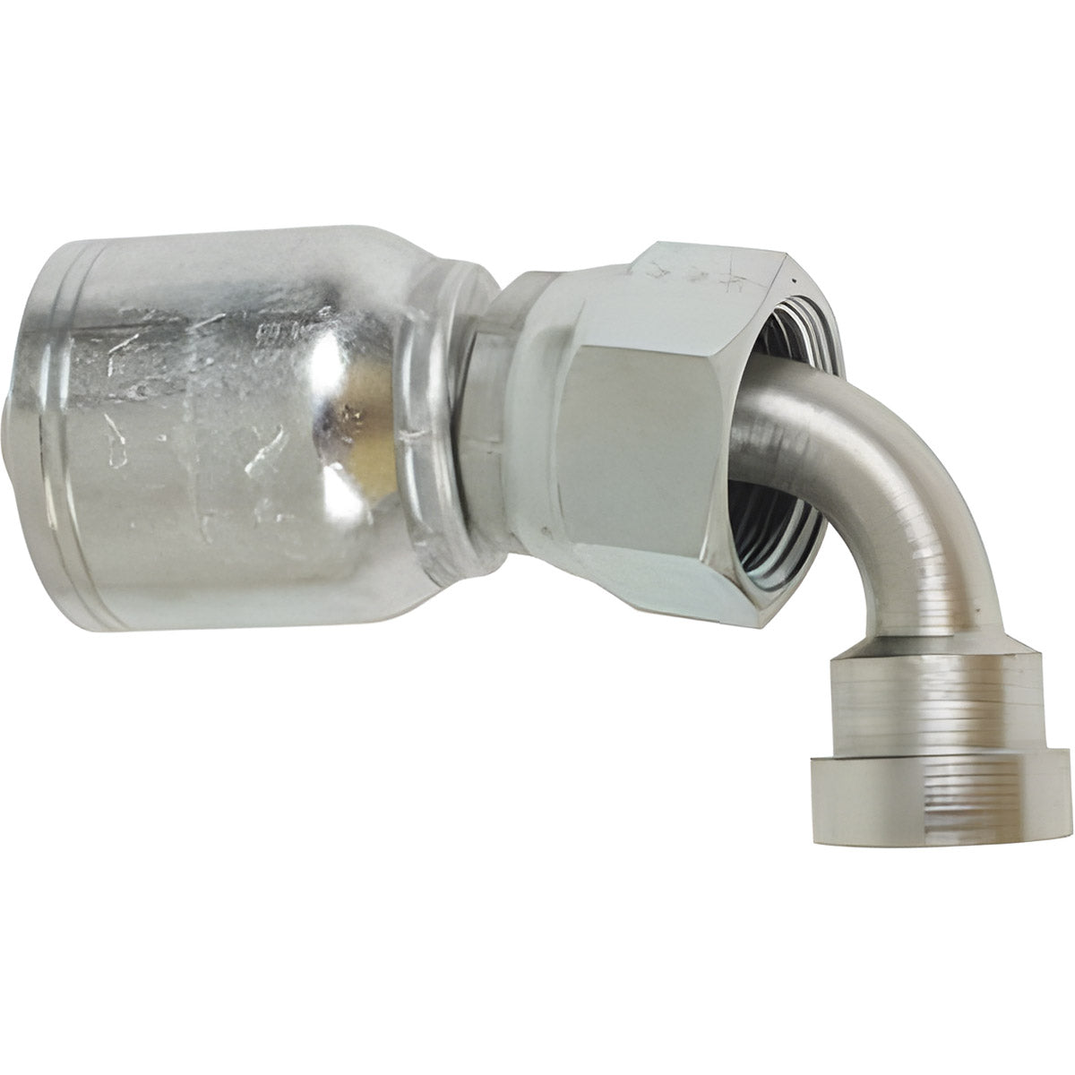 JIC FEMALE 90 DEGREE BEND WITH 7/8 INCH THREAD FOR 5/8 INCH HOSE