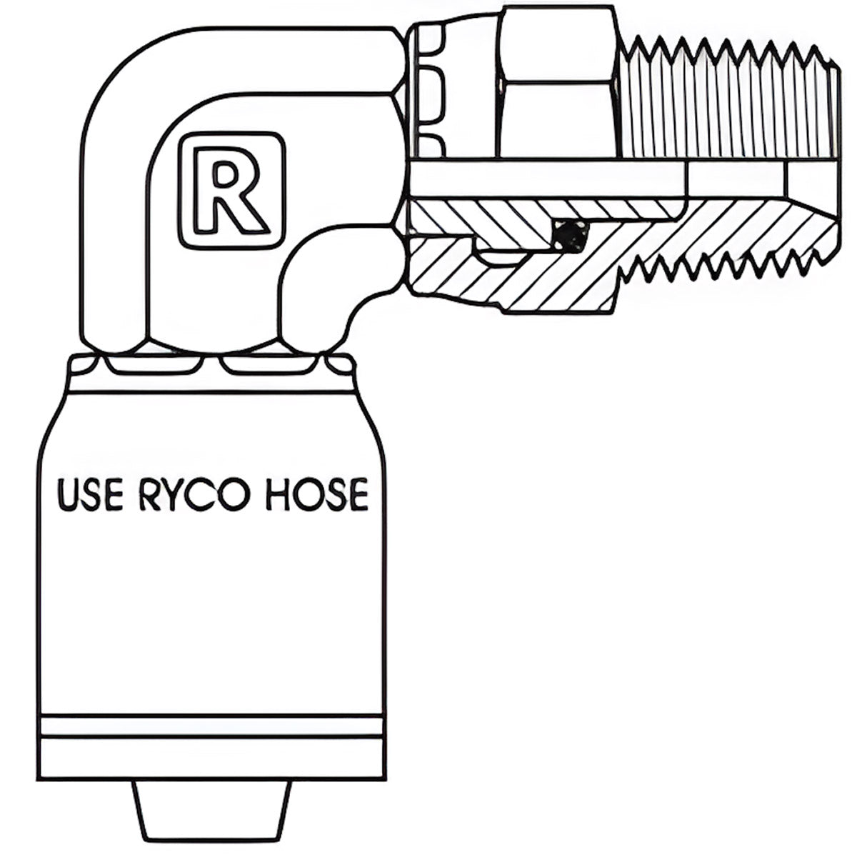BSP MALE SWIVEL 90 DEGREE ELBOW WITH 3/8 INCH THREAD FOR 3/8 INCH HOSE