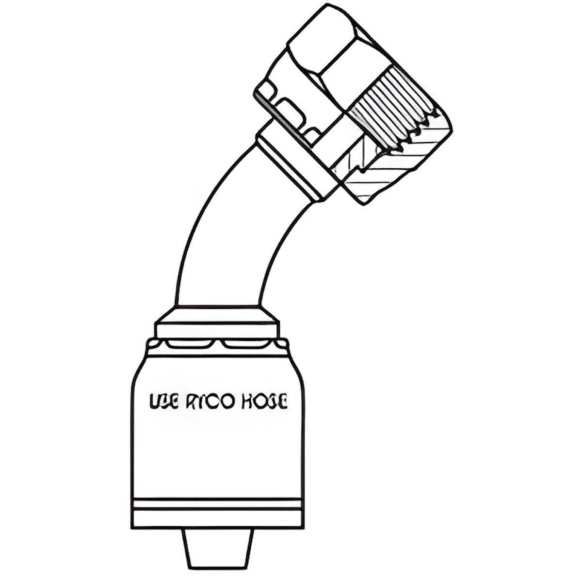 ORFS FEMALE 45 DEGREE BEND WITH 9/16 INCH THREAD FOR 1/4 INCH HOSE