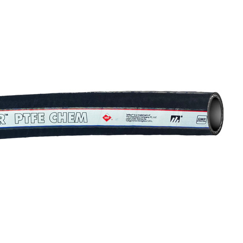 Tudertechnica Tufluor Black PTFE Chem Full Conductive 3 in. Chemical Suction & Delivery Hose 250 PSI - Hose Only