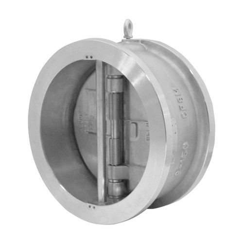 Titan Flow Control CV42SSV0500 5 in. Stainless Steel Dual Disc Wafer Type Check Valve w/ Viton Seat & SS Disc - ASME Class 150