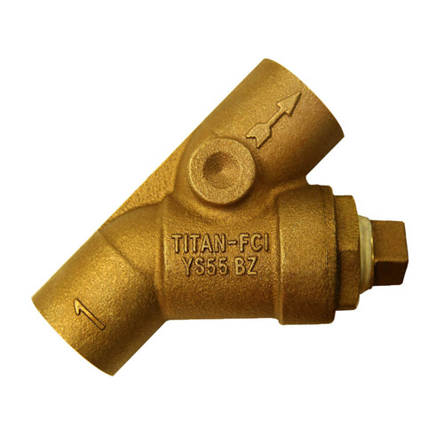 Titan Flow Control YS55BZ0125 1 1/4 in. Y-Strainer w/ 20 Mesh, Threaded, Bronze - Class 125