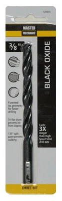 Black Oxide Drill Bits, 135 Split Point, 3/8 x 5 In.
