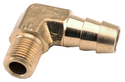 Pipe Fitting, Barb Insert Elbow, 90-Degree, Lead Free Brass, 1/4 Hose x 1/4 In. MPT