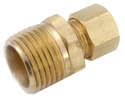 Brass Compression Connector, Lead Free, 3/4 x 3/4 In. MIP