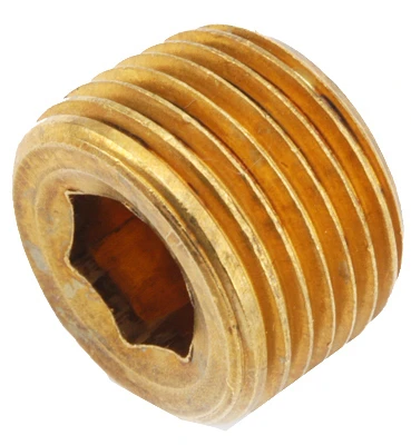 Pipe Fitting, Countersink Plug, Lead Free Brass, 1/2 In.