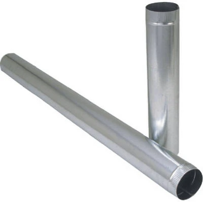 Galvanized Furnace Pipe, 26 Gauge, 6 x 60 In.