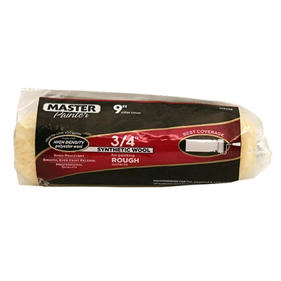 Paint Roller Cover, Polyester/Wool, 9 x 3/4 In. Nap