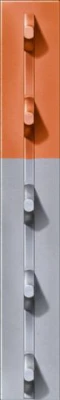 Studded T-Post, Gray, 6-1/2 Ft. x 1-1/3 In.
