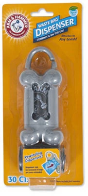 Dog Waste Bags With Bone Shaped Dispenser, 30-Ct., Assorted Colors