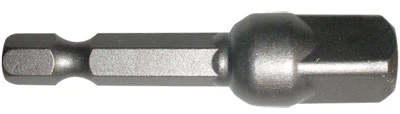 Socket Adapter, 1/2 In. Drive, 1/4 In. Hex Shank