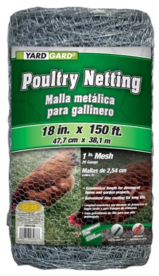 Galvanized Poultry Netting, 1-In. Mesh, 18-In. x 150-Ft.