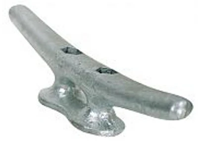 Dock Cleat, Galvanized Cast Iron, 6 In.