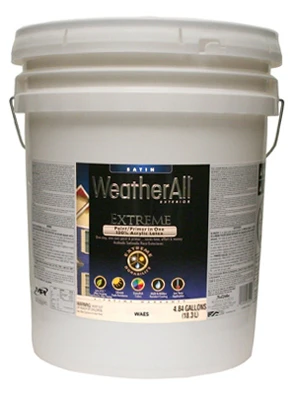 Premium WeatherAll Exterior House Paint & Primer, White, 5 Gallon