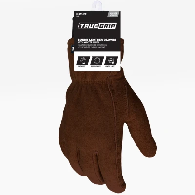 Winter Gloves, Suede Leather Grain Deerskin, 40G Thinsulate, Fleece Lining, XL