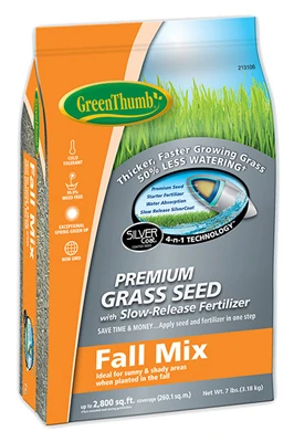 Premium Coated Fall Turfgrass Seed Mix, 7 Lbs., Covers 2,800 Sq. Ft.