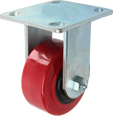 Red Poly Wheel, Rigid Caster, 4 In.