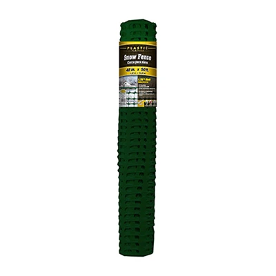 Snow/Safety Fence, Green Plastic, 4 x 50 Ft.