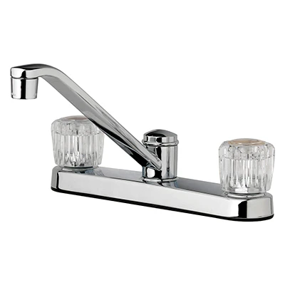 Kitchen Faucet, 2 Acrylic Handles, Chrome