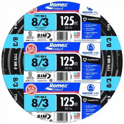 147-4003d 125 Ft. 8/3 Non-metallic Sheathed Cable With Ground