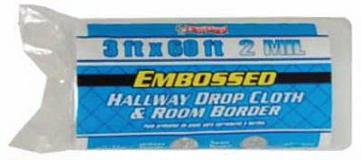 Embossed Drop Cloth, 2-Mil, 3 x 60-Ft.