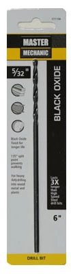 5/32 x 6 In. High-Speed Black Oxide Drill Bit