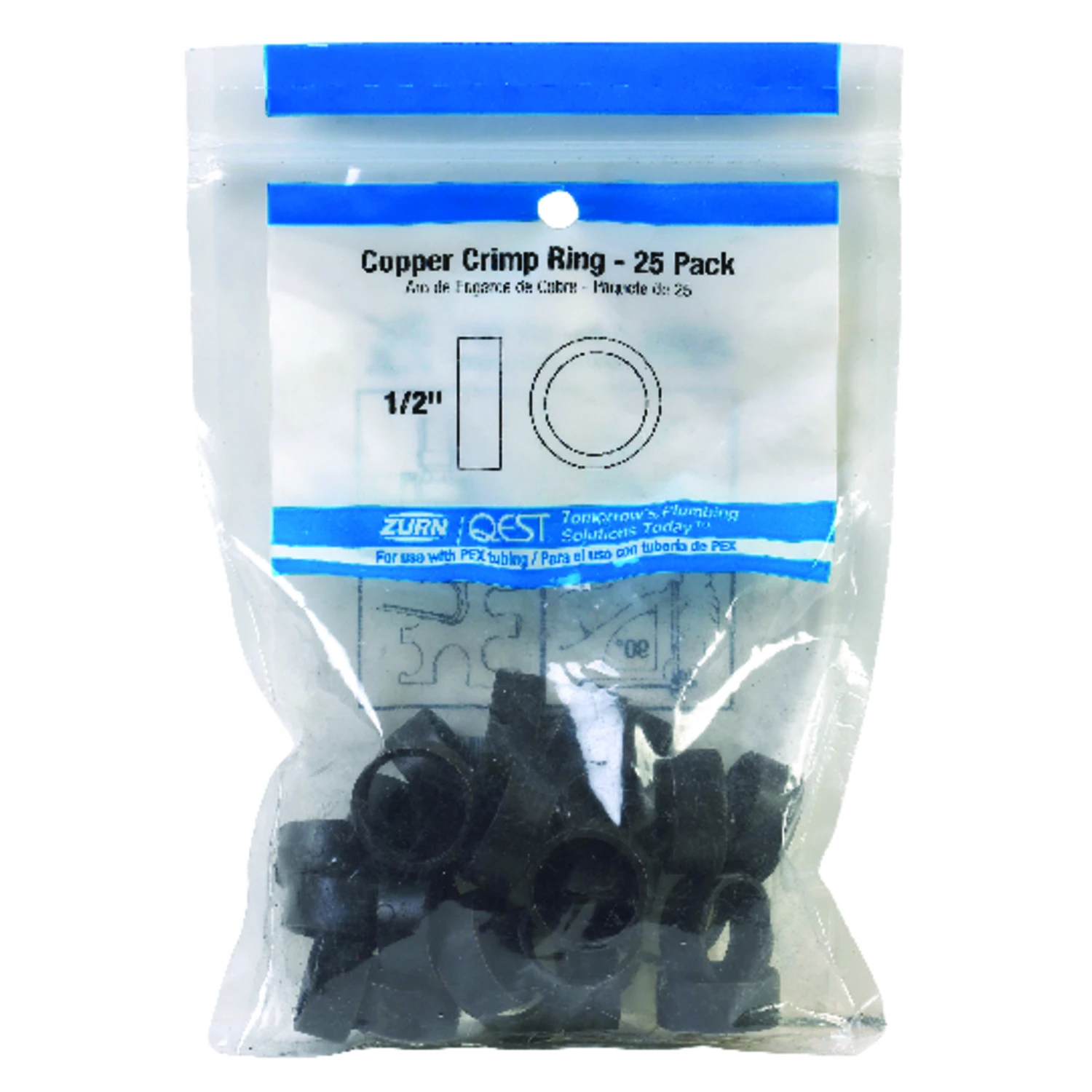 Copper Crimp Ring, 1/2 In. 25-Pk.