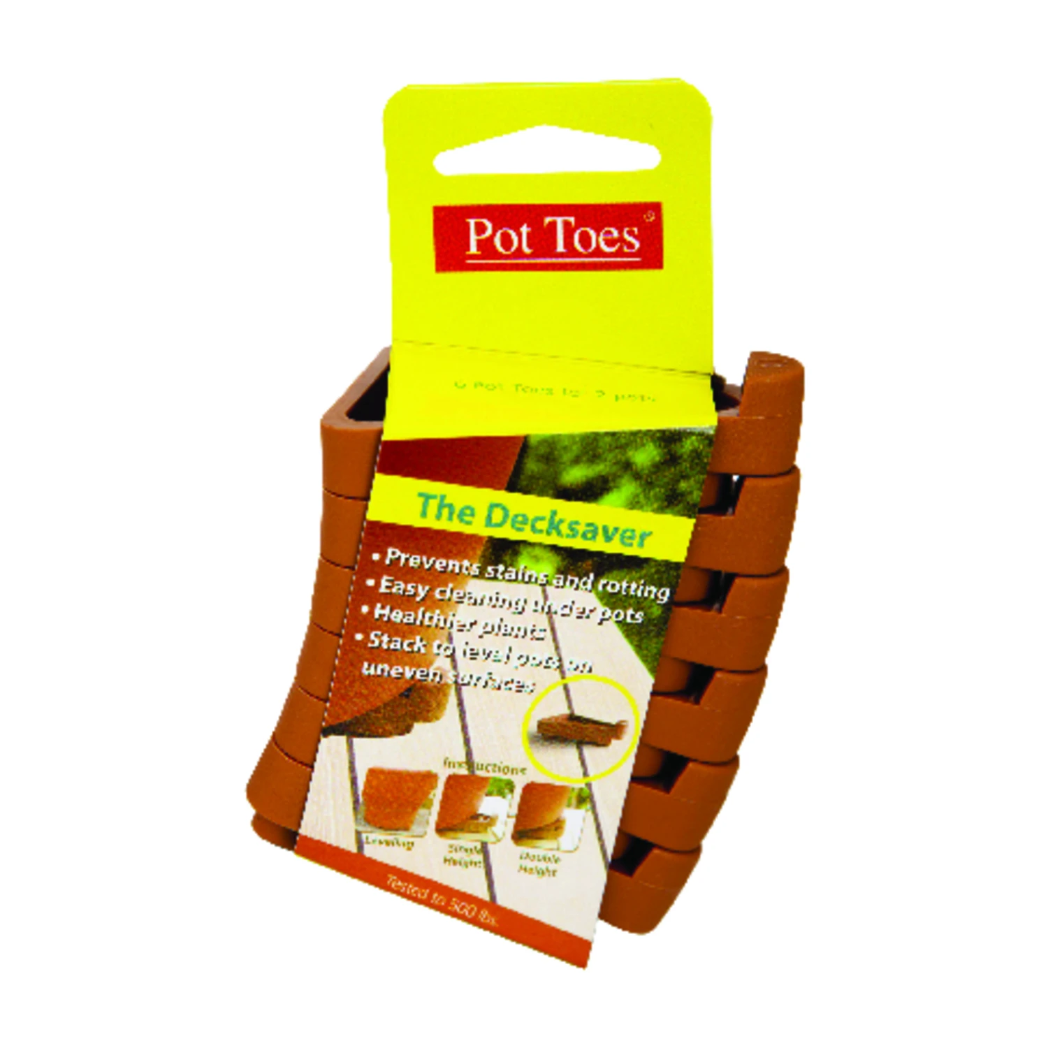 Decksaver Garden Pot Toes, Terra Cotta, 3-In., 6-Pk.