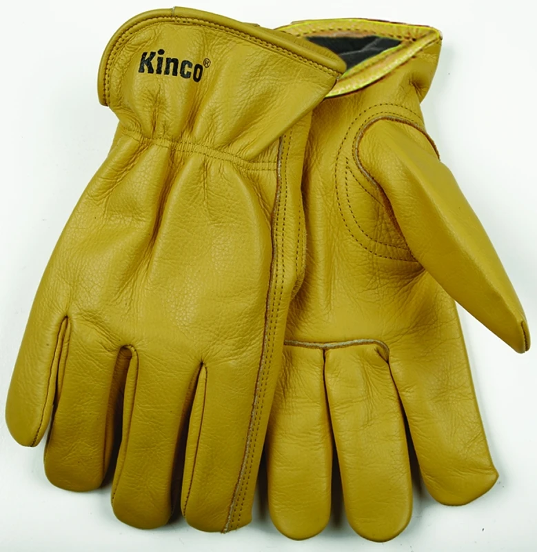 Men's Lined Cowhide Leather Gloves, Medium