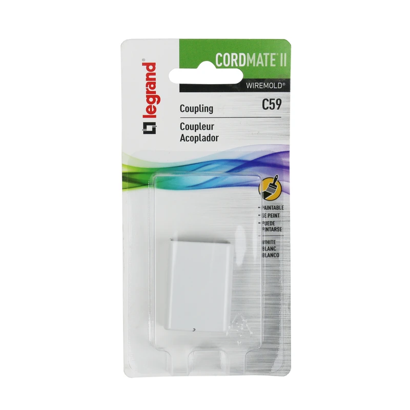 Cordmate II White Cord Cover Coupling