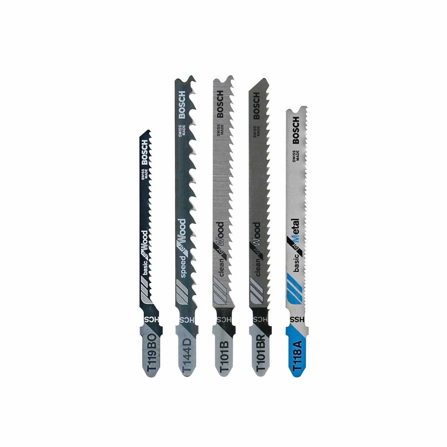Wood/Metal-Cutting Jigsaw Blade Set, 5-Pc.
