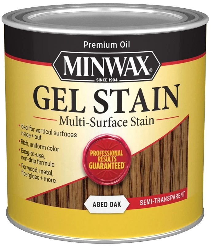 Gel Wood Stain Finish, Aged Oak, 1/2 Pt.