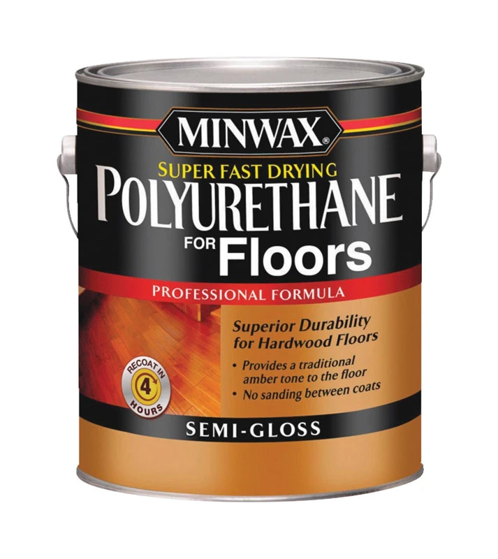Floor Polyurethane, Super-Fast Drying, Semi-Gloss, 1-Gallon