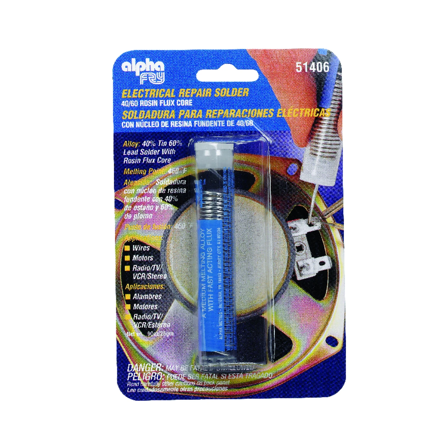 Leaded Electrical Solder Spool, 0.9-oz., .062-Diameter
