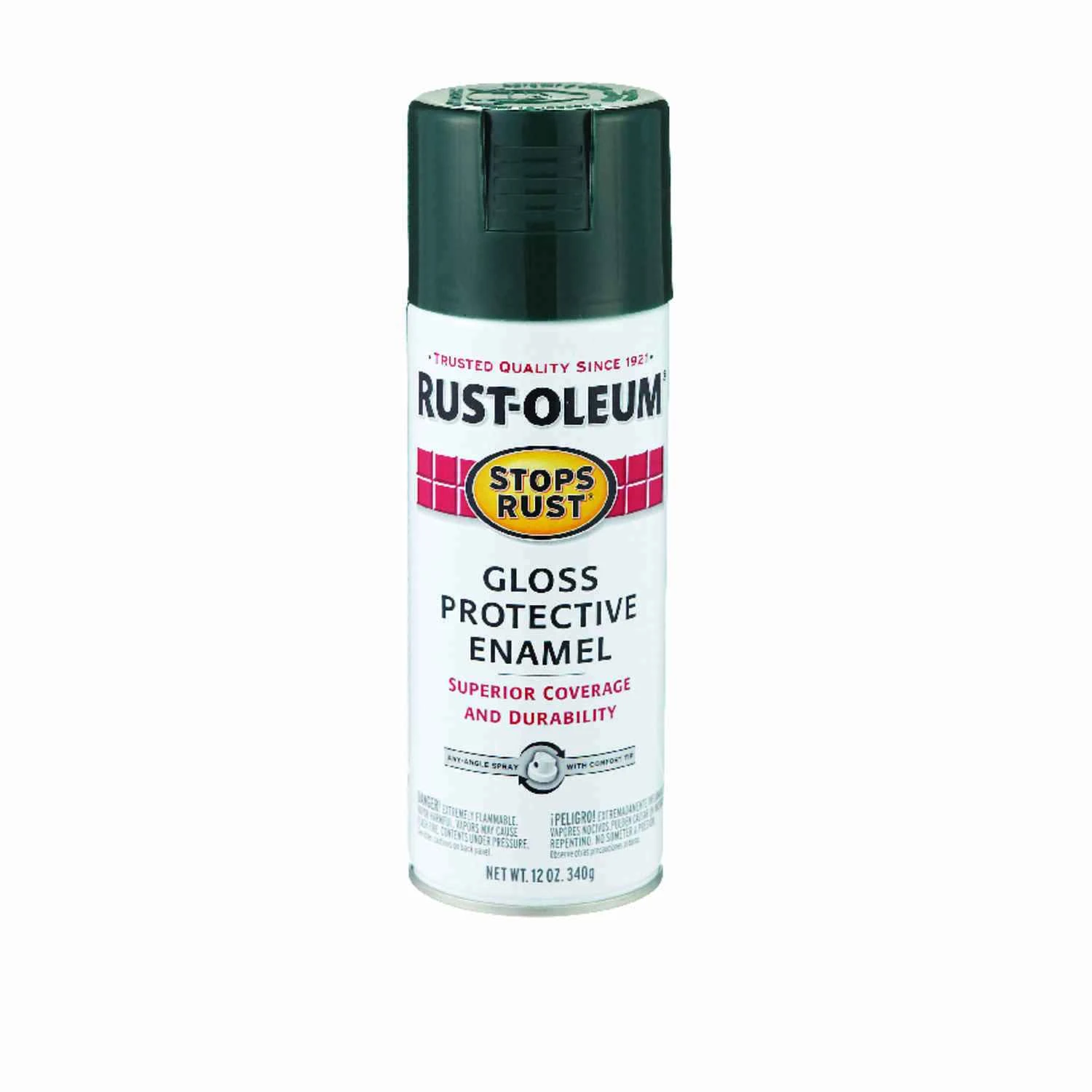 Stops Rust Spray Enamel, Dark Hunter Green Gloss, 12-oz.