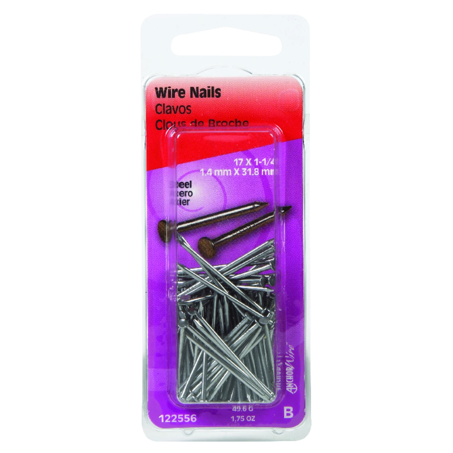 Bright Wire Nails, 1.25-In. x 17, 1.75-oz.
