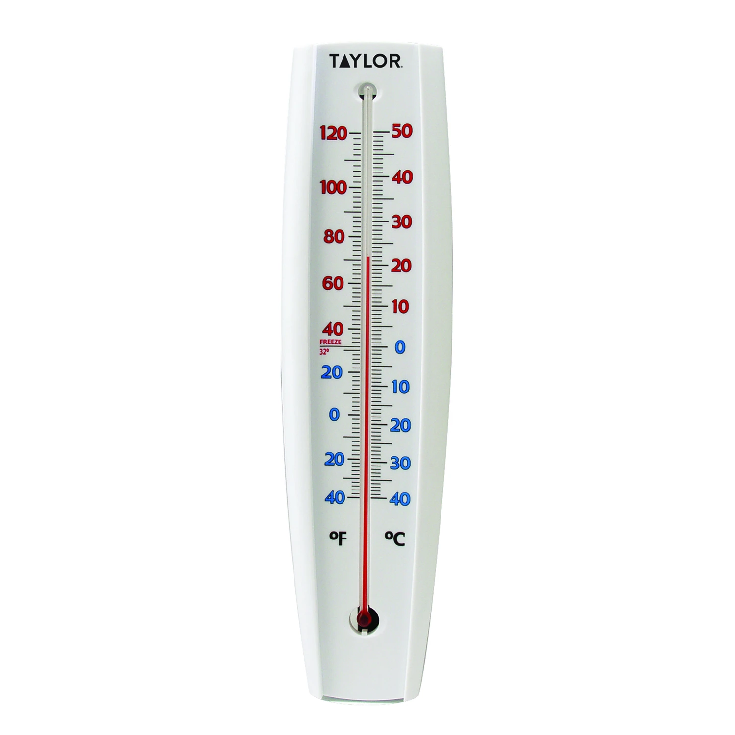 Big & Bold White Outdoor Tube Thermometer, 15 x 3-In.