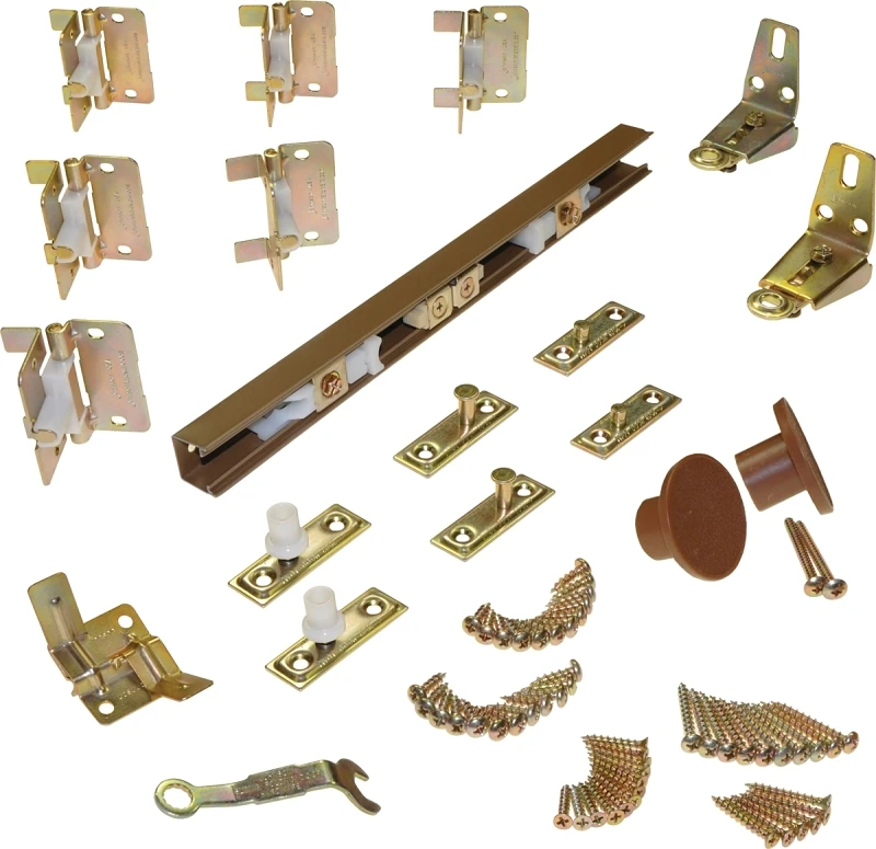 Bi-Fold Sliding Door Hardware Set, 1-1/8 to 1-3/8 In., 5 Ft.