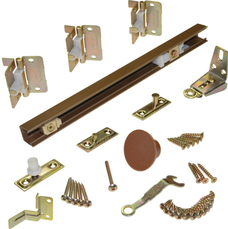 Bi-Fold Sliding Door Hardware Set, 1-1/8 to 1-3/8 In., 3 Ft.